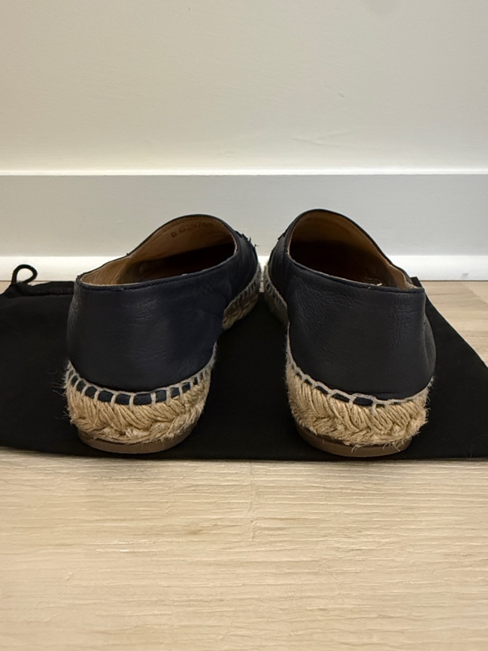 CHANEL Navy Leather Espadrilles with Black Cap Toe - Picture 10 of 14